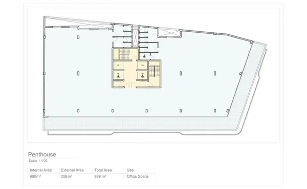 889 sqm Penthouse Office in a new Business Centre for rent in St Julians